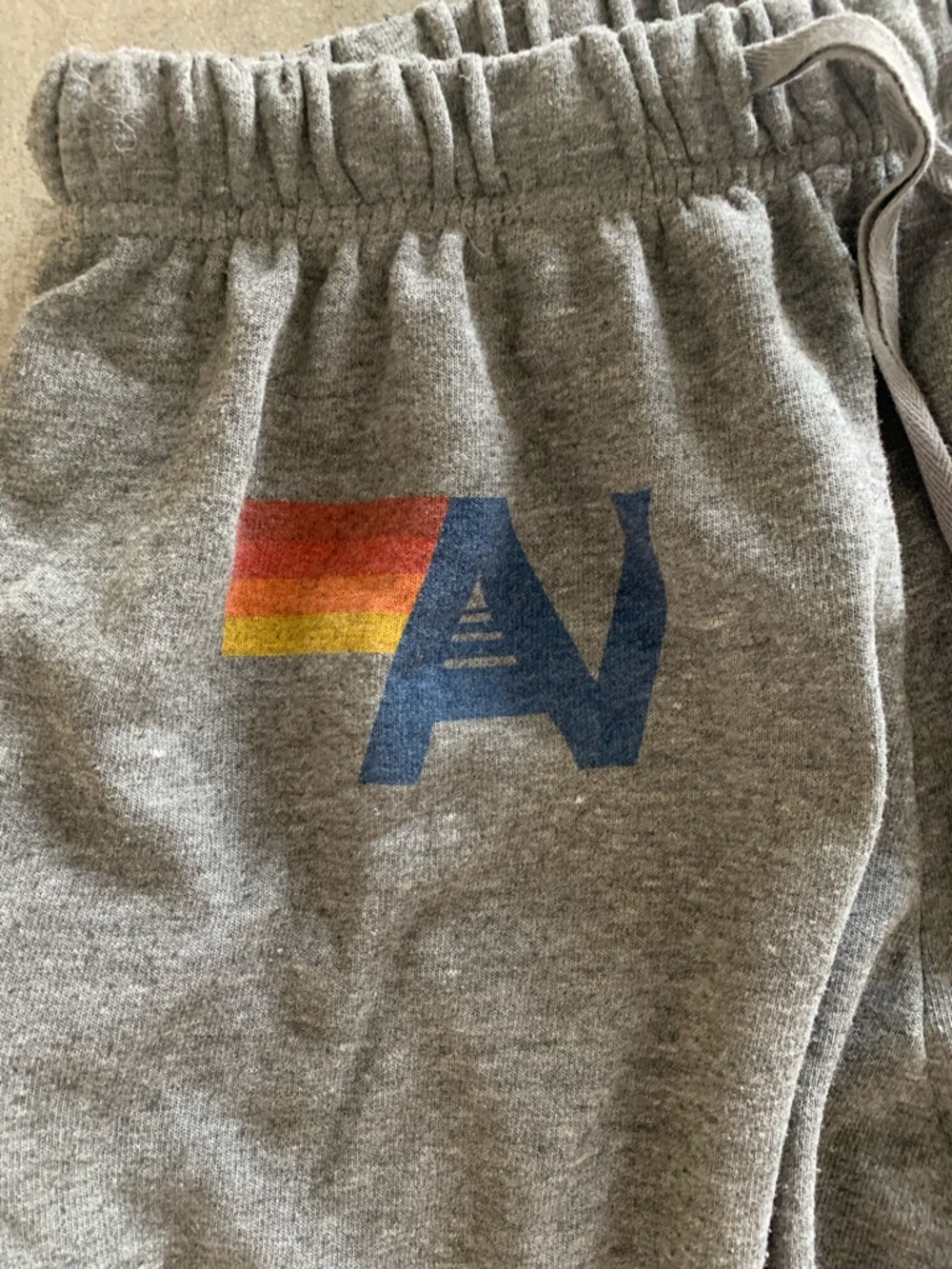 Aviator Nation Gray Sweatpants with Rainbow Logo